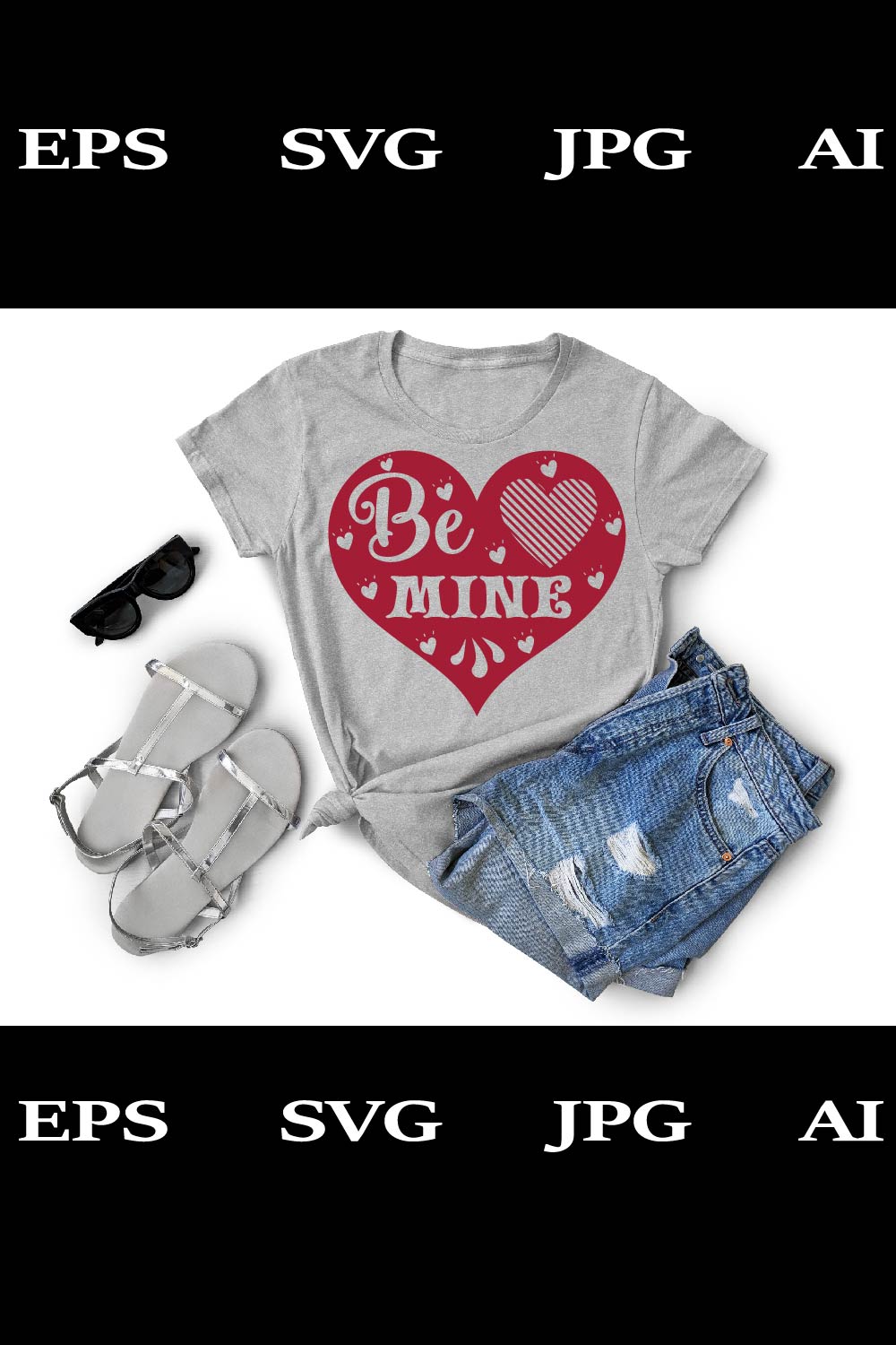 Be Mine T-Shirt Cut File pinterest preview image.