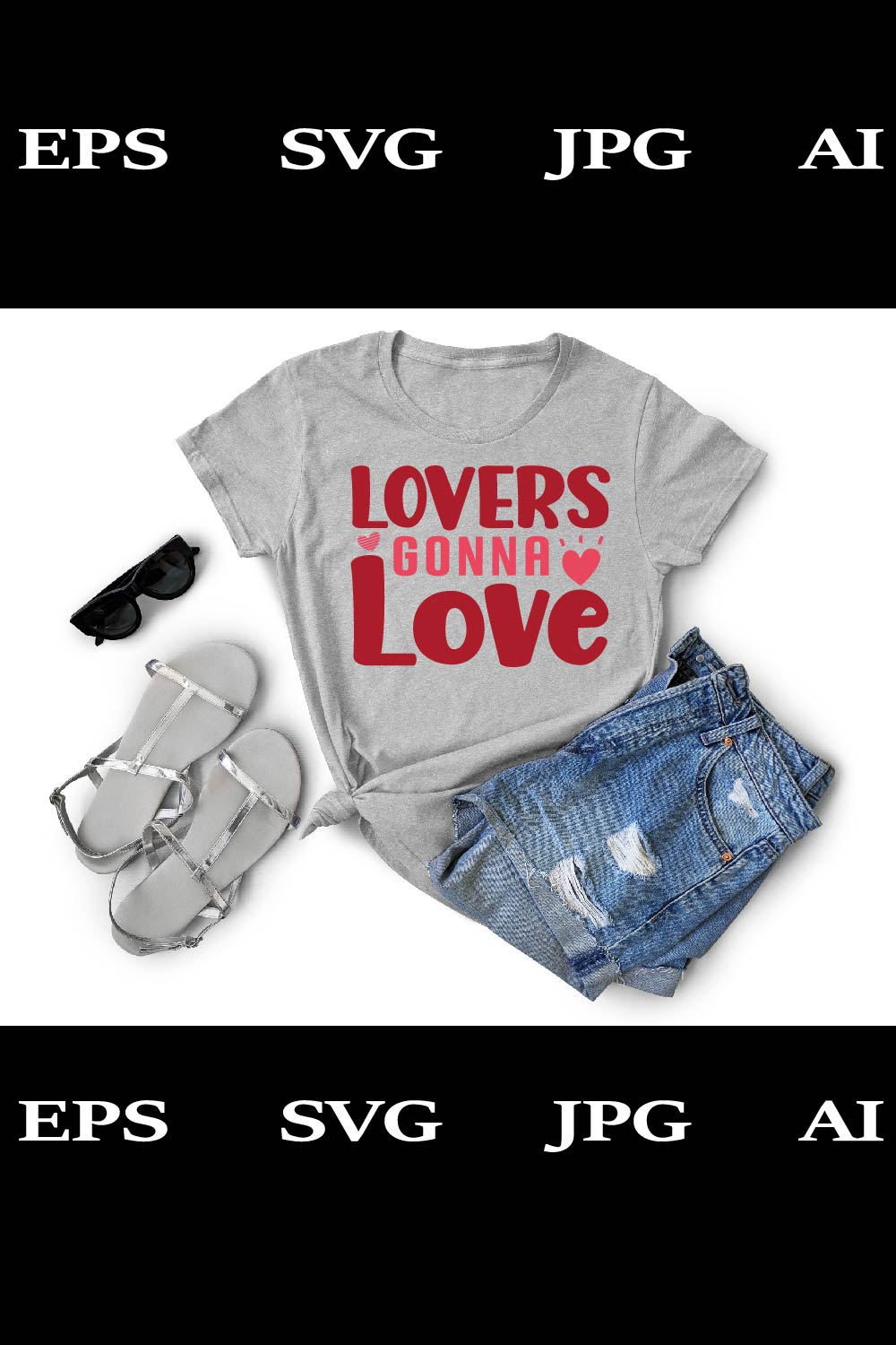 Lovers Gonna Love T-Shirt Cut File pinterest preview image.