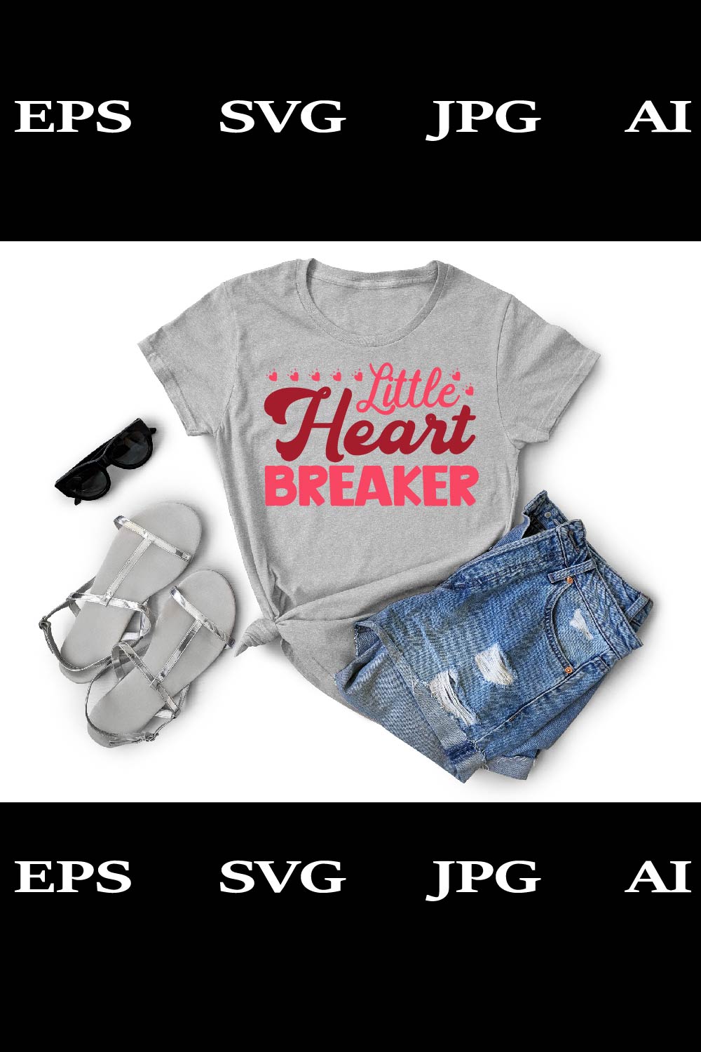 Little Heart Breaker T-Shirt File pinterest preview image.