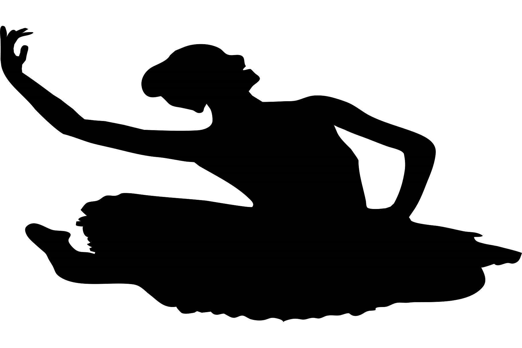 Ballerina Silhouette Clipart preview image.