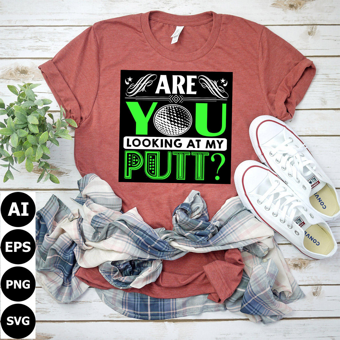 Are You Looking At My Putt? Typography T Shirt Design preview image.