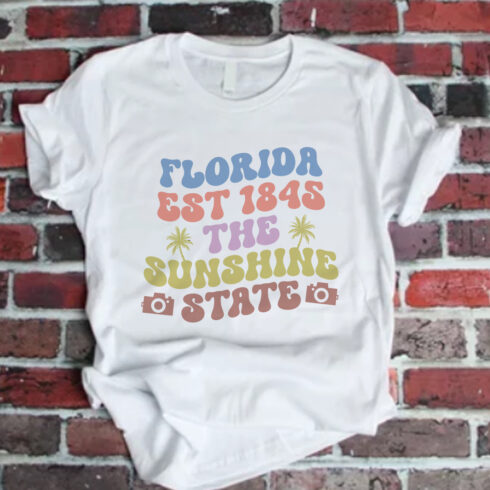 Florida Est 1845 The Sunshine State, Summer t-shirt Design cover image.
