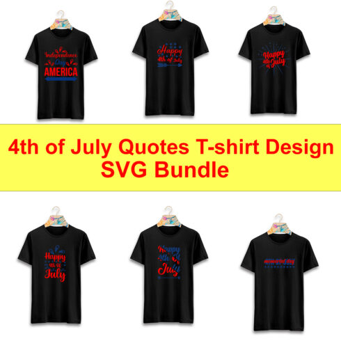 4th of July Quotes T-shirt Design SVG Bundle 06 Designs cover image.
