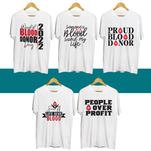 Blood Donor SVG T Shirt Designs Bundle cover image.