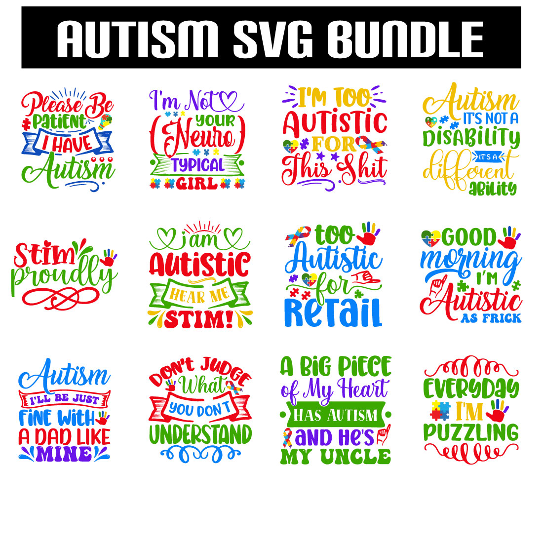 Autism Svg Bundle cover image.