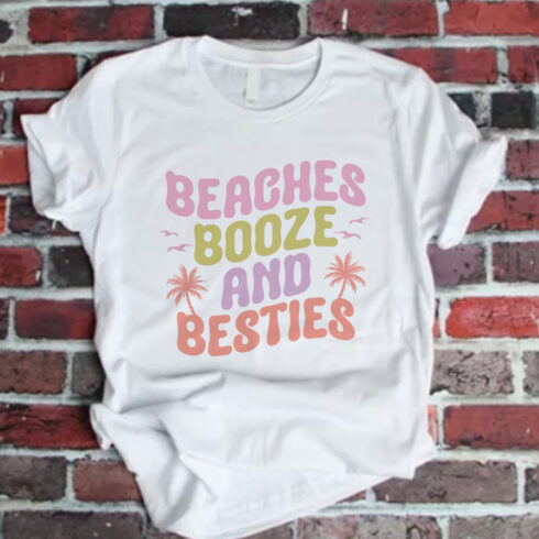 Beaches Booze And Besties, Summer SVG Design cover image.