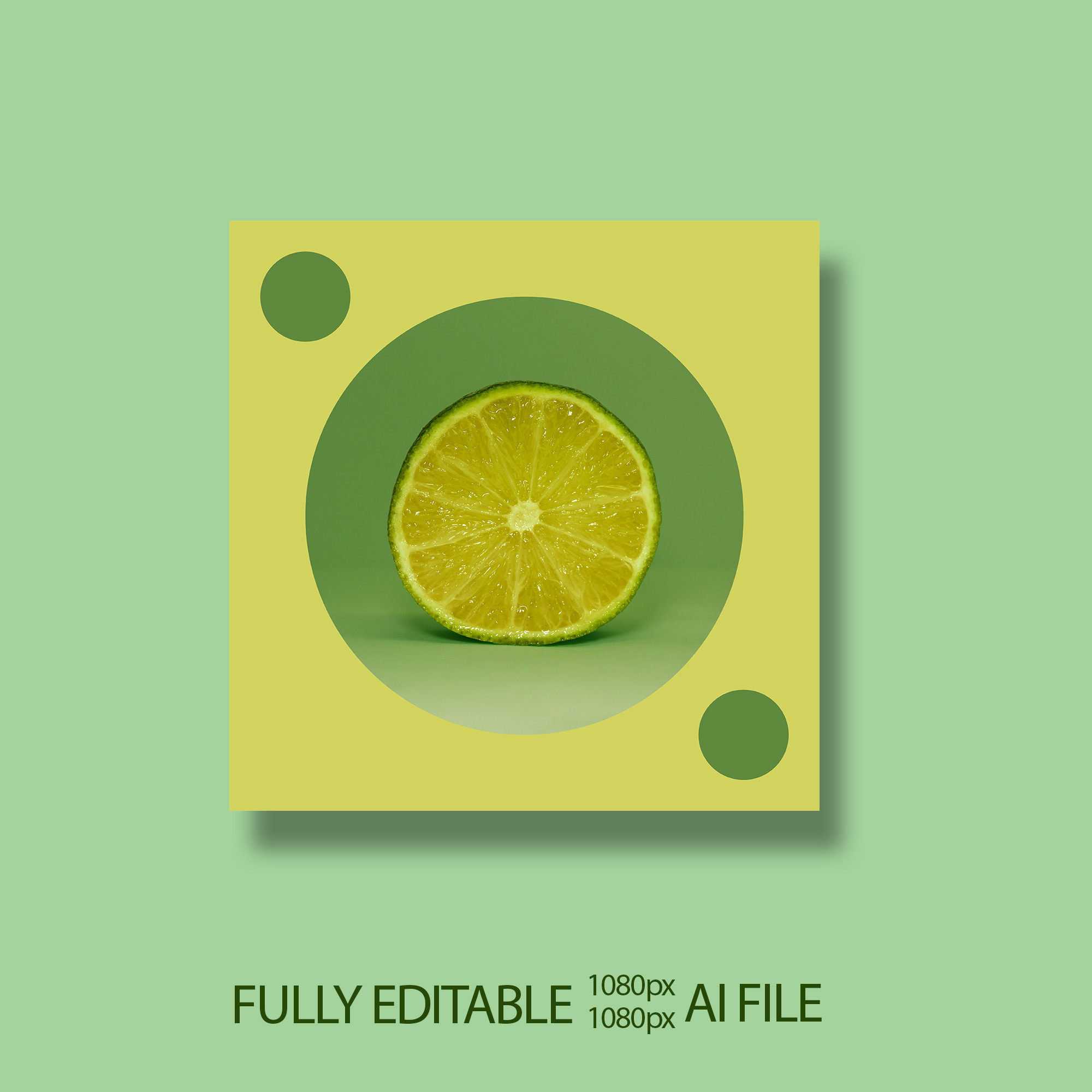 Lemon cut in half on a green and yellow background.