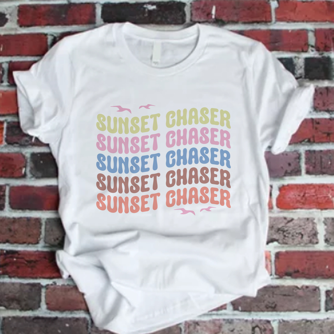 Sunset Chaser, Summer t-shirt Design preview image.