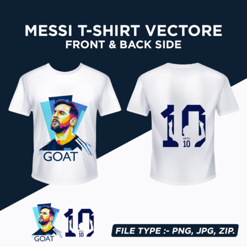 Lionel Messi T-Shirt Design (Front & Back Side) cover image.