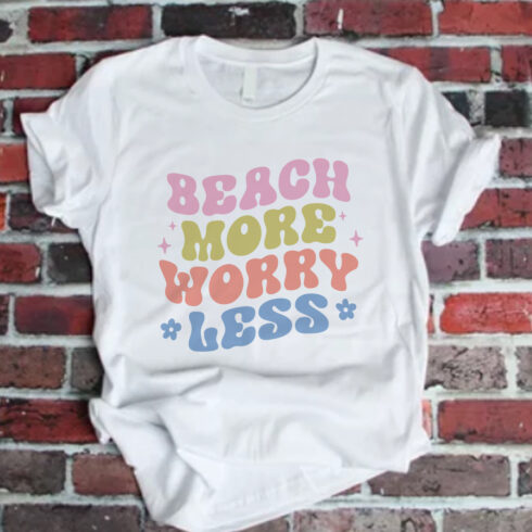 Beach More Worry Less, Summer t-shirt Design cover image.