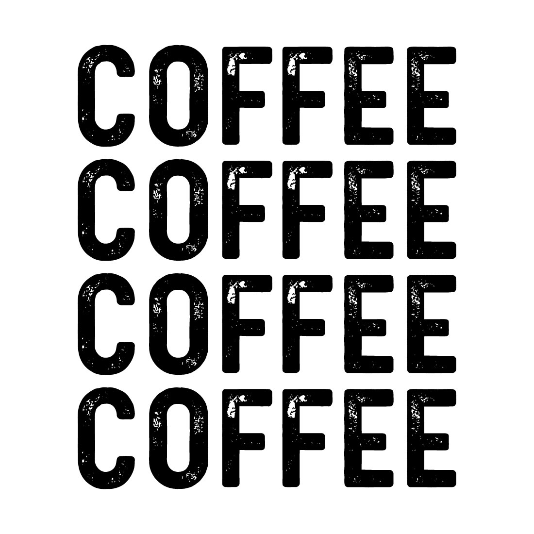 Coffee typography vector design template preview image.