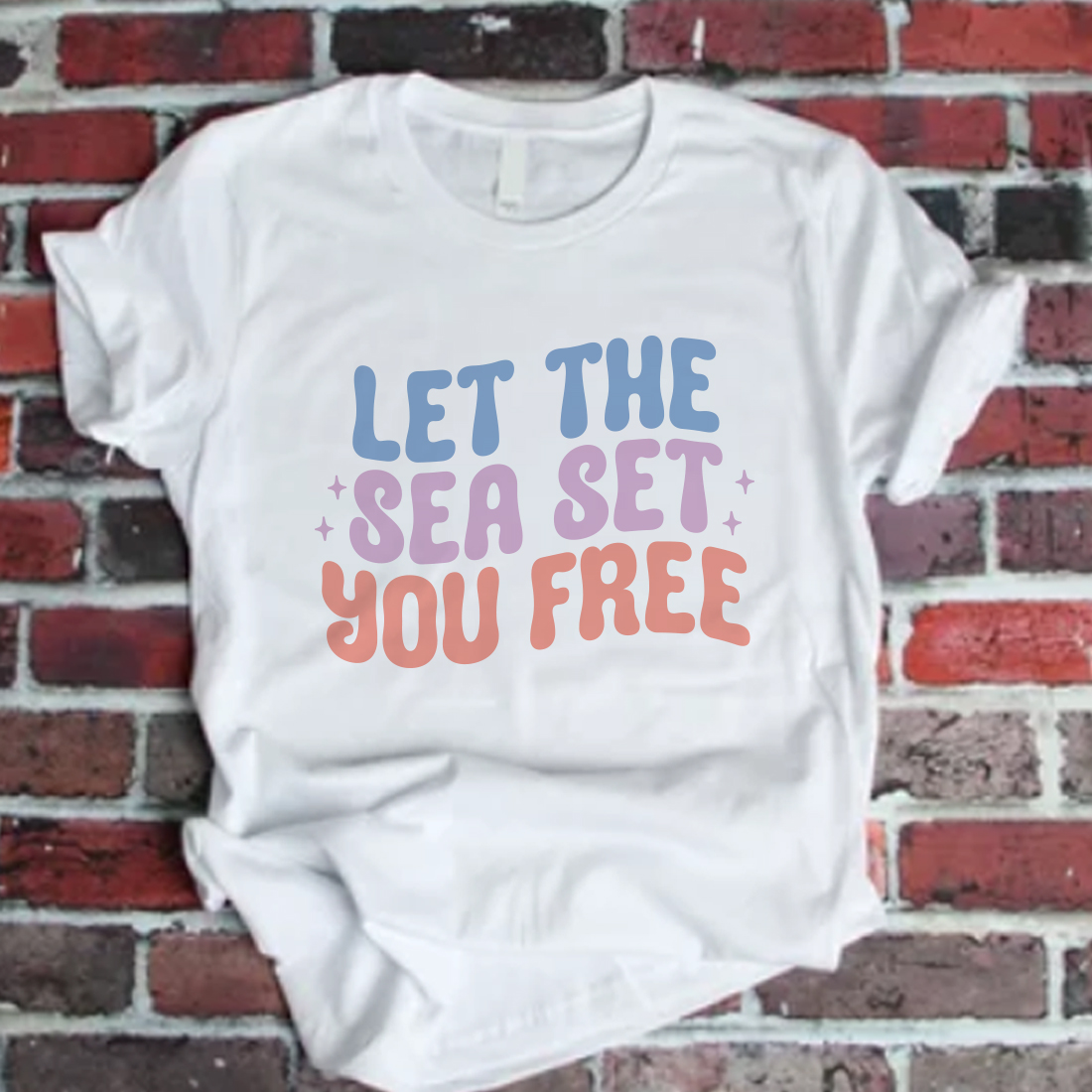 Let The Sea Set You Free, Summer t-shirt Design preview image.