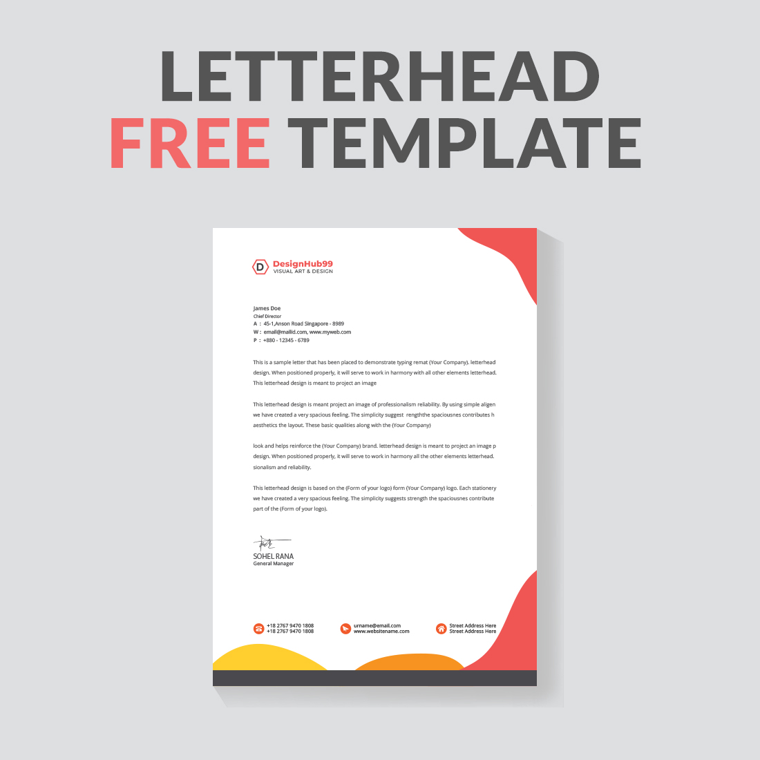 letterhead design template ,letter head, Business letterhead template design  free cover image.