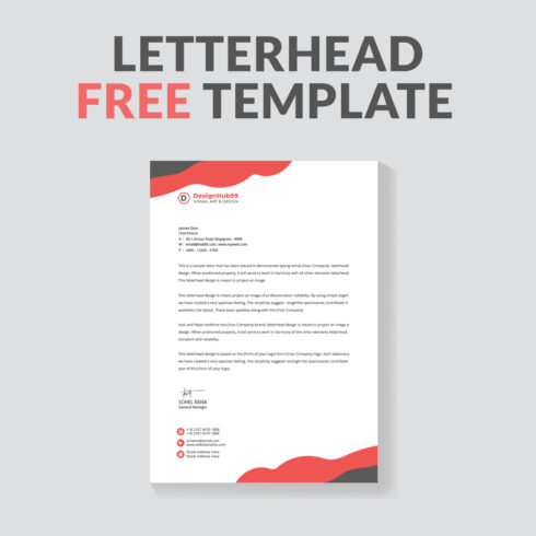 Professional business letterhead template design cover image.