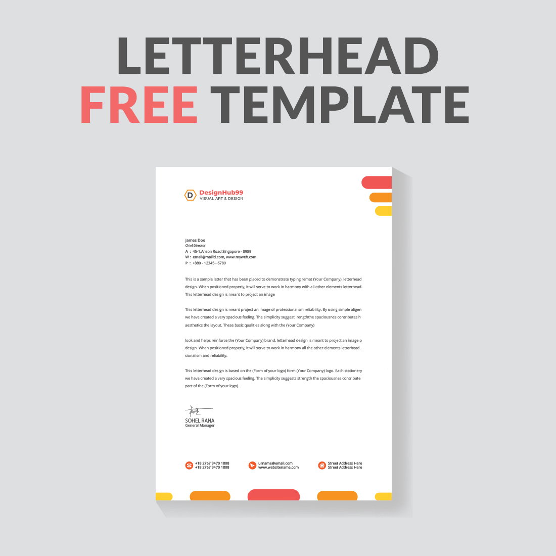 modern letterhead design template ,letter head, Business letterhead template design  free cover image.