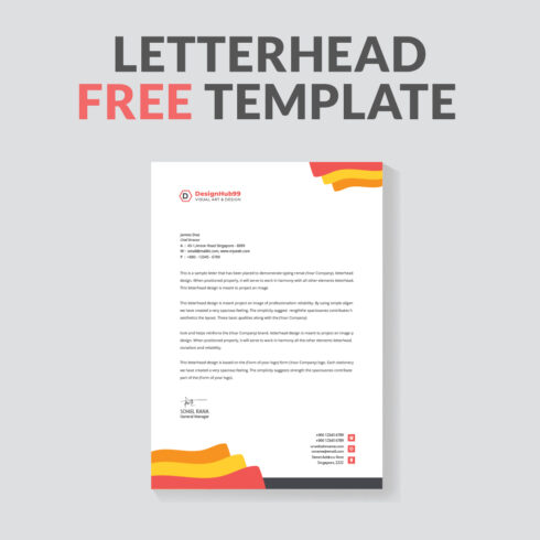 Business letterhead template design  free cover image.