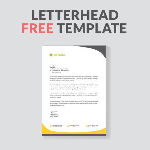 modern letter head design template for your project letterhead, letter head, Business letterhead design Free cover image.