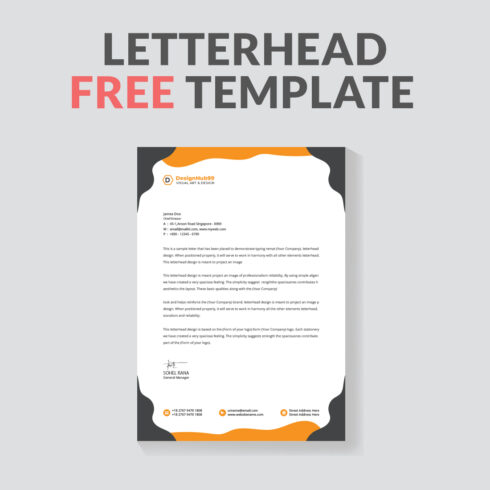 Business Letterhead Design Template, modern letterhead design template free cover image.