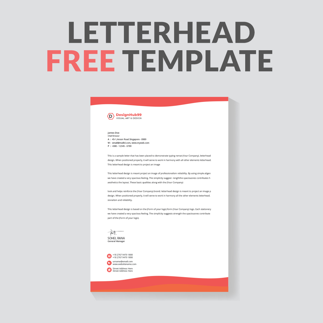 Creative Letter Head Design Template For Your Project Letterhead 