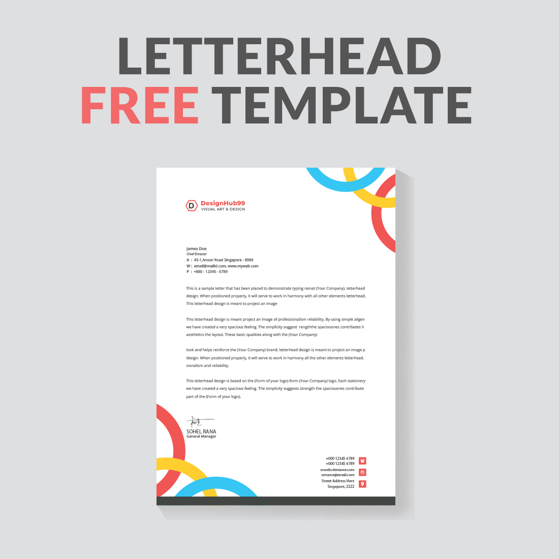 modern letterhead design template free cover image.