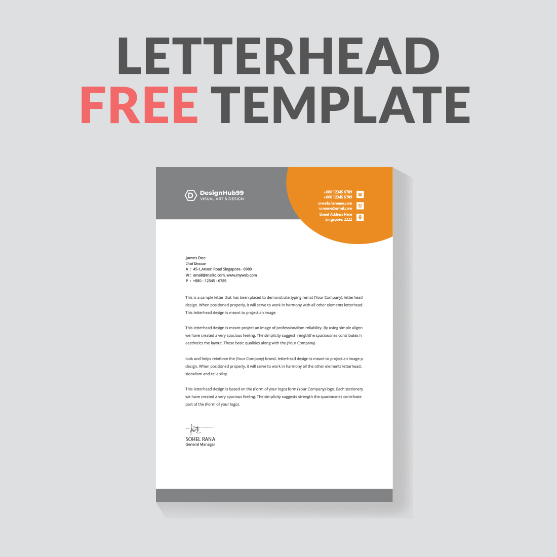 Business letterhead design Free cover image.