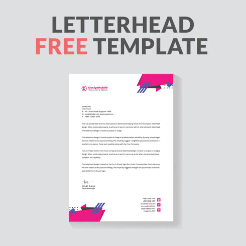 Business letterhead template design  free cover image.