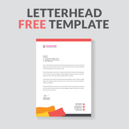 Business letterhead template design  free cover image.