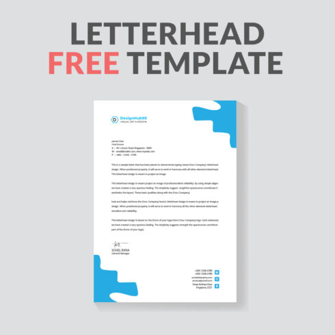 creative modern letter head design template for your project letterhead, letter head, Business letterhead design Free cover image.