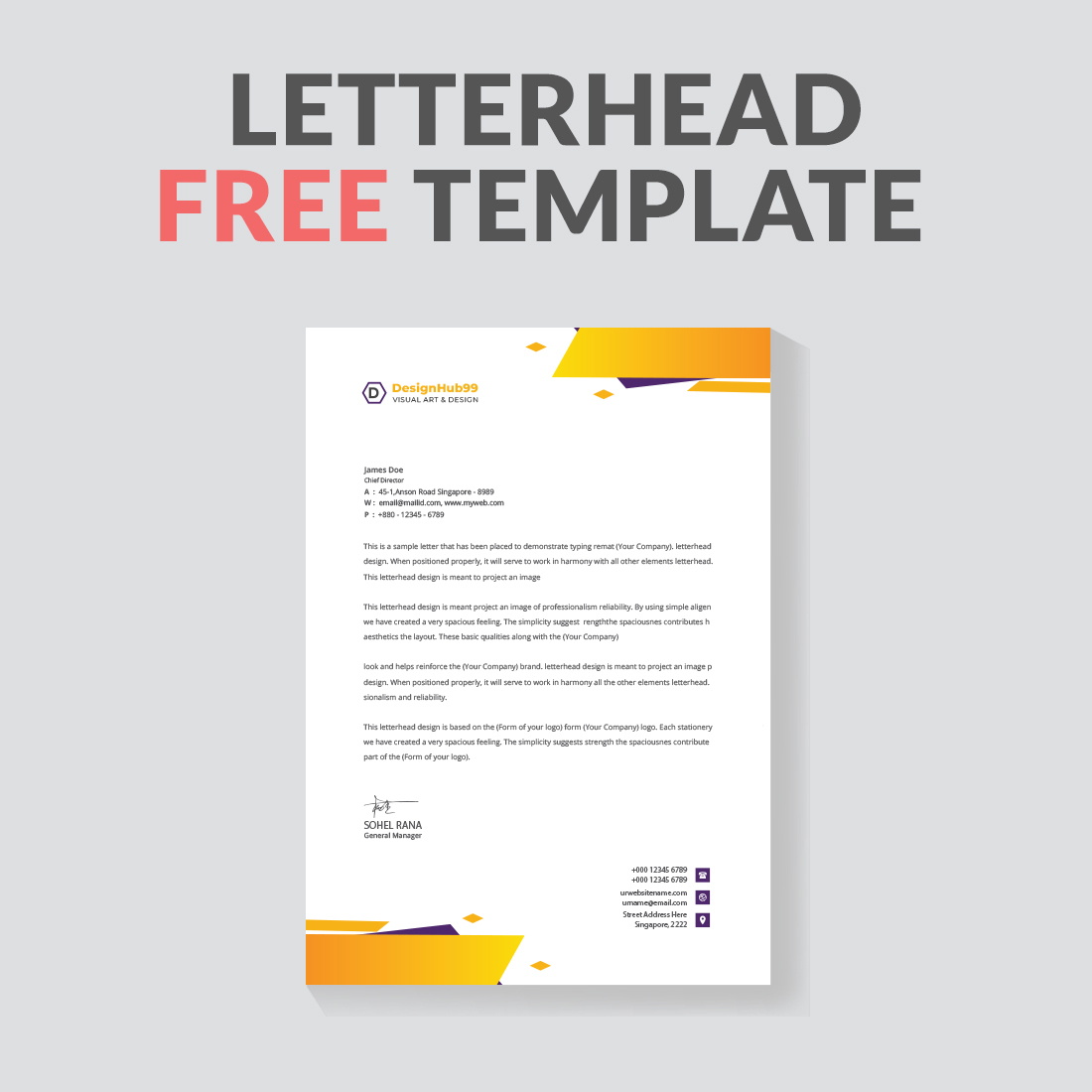 Letterhead Design Modern Business Letterhead Design Template, modern letterhead design template free preview image.