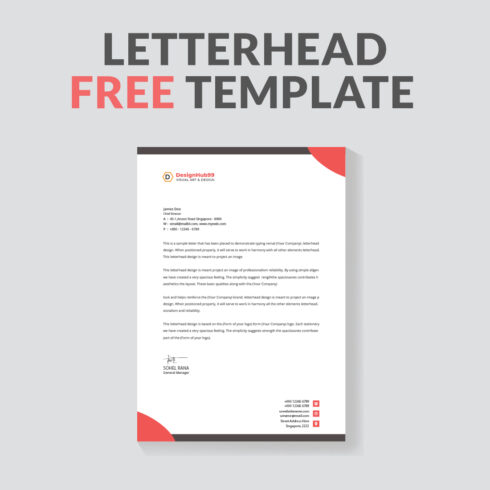 corporate modern letterhead design template ,letter head, Business letterhead template design  free cover image.