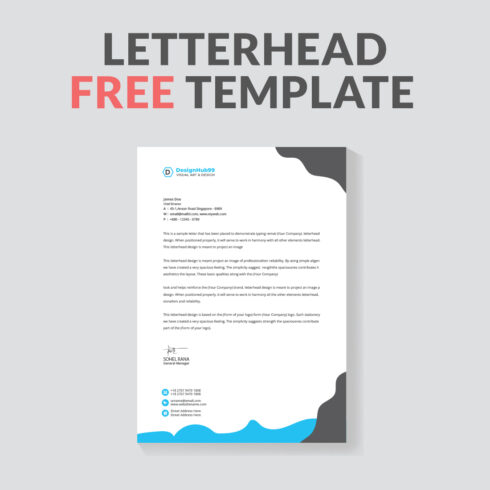 modern letterhead design template ,letter head, Business letterhead template design  free cover image.