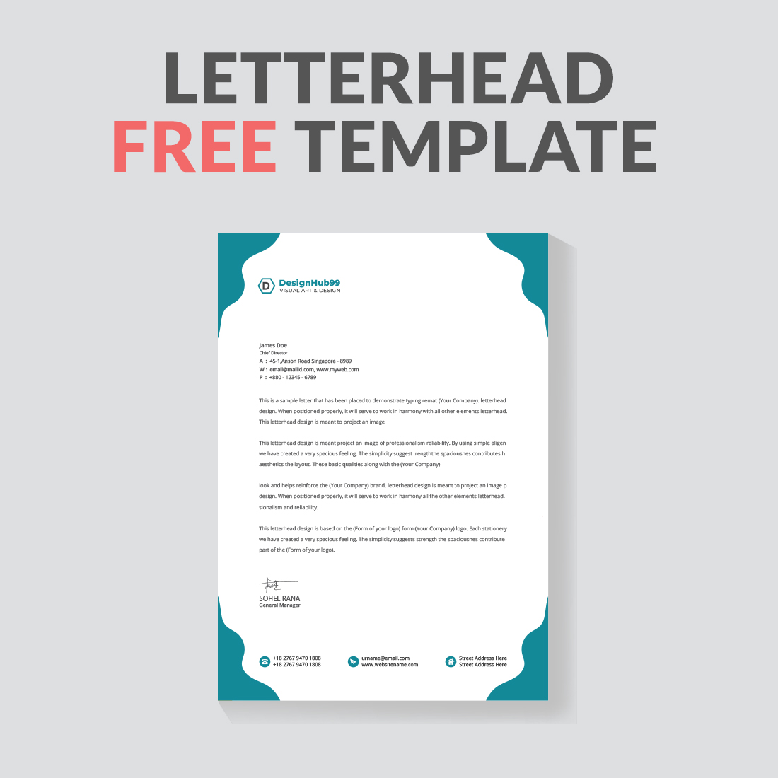 Letterhead Design Modern Business Letterhead Design Template, modern letterhead design template free cover image.