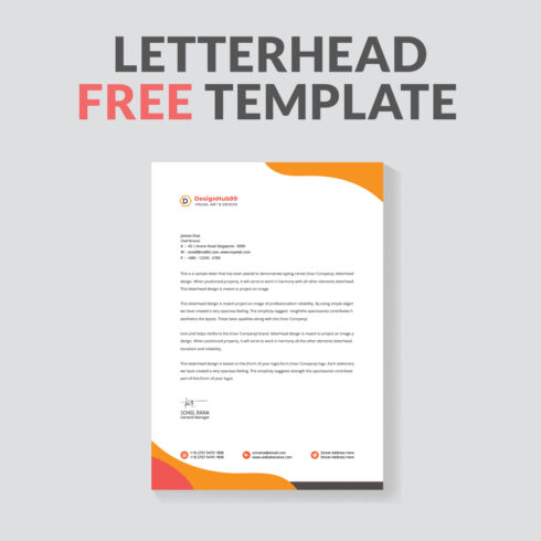 corporate modern letterhead design template ,letter head, Business letterhead template design  free cover image.