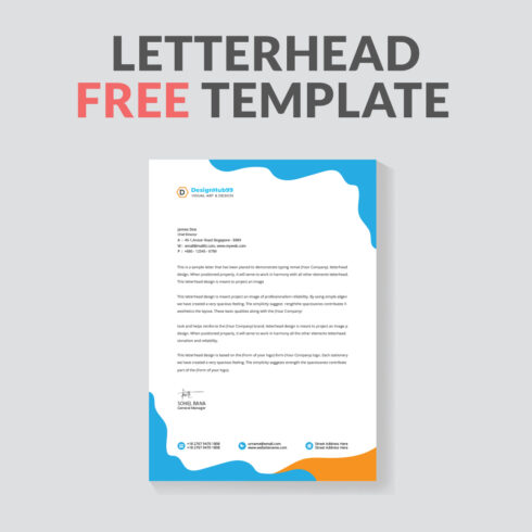 modern letterhead design template free cover image.