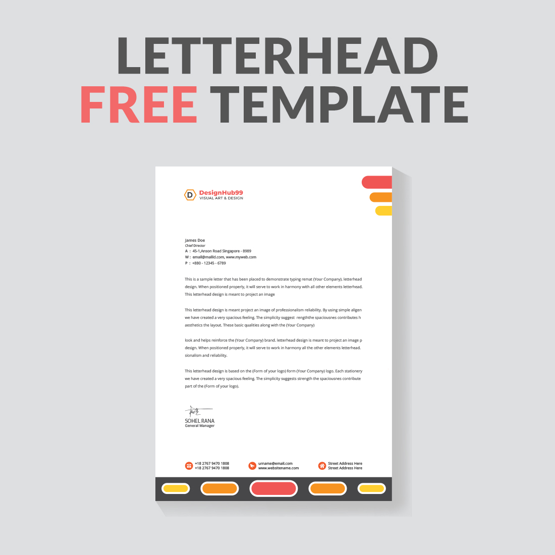 modern letterhead design template ,letter head, Business letterhead template design  free preview image.