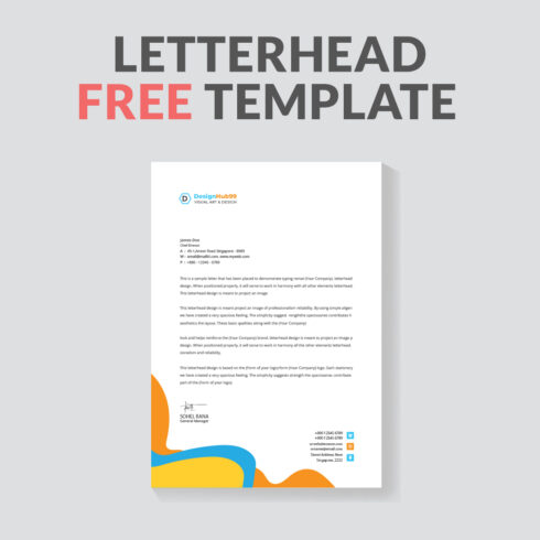 Business Letterhead Design Template, modern letterhead design template free cover image.