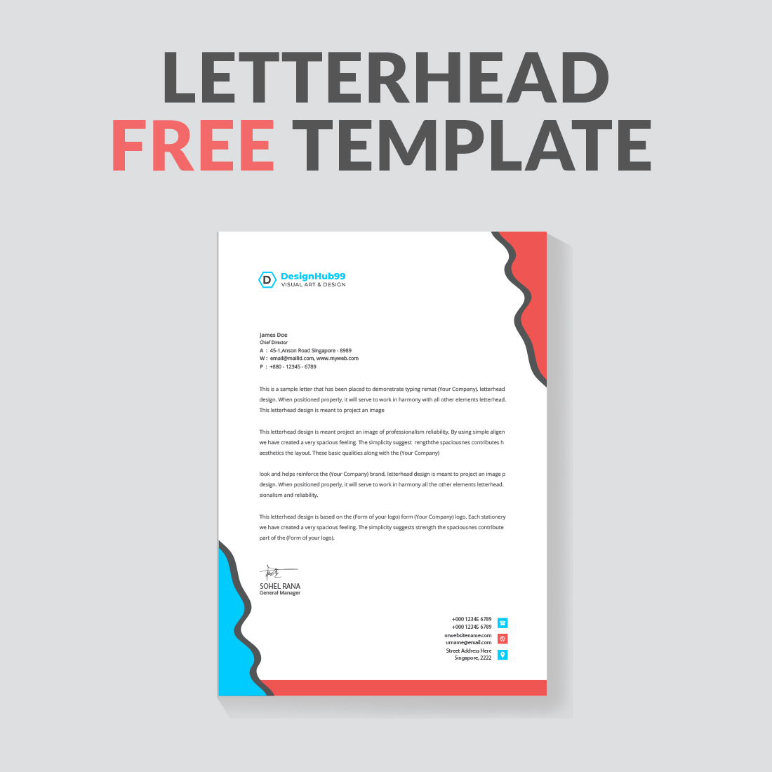 Modern company letterhead preview image.