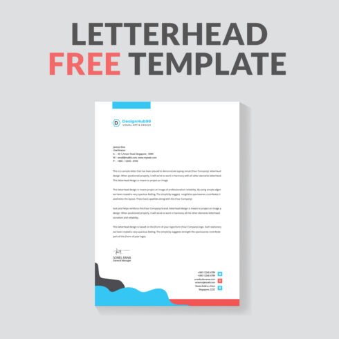 letterhead design template ,letter head, Business letterhead template design  free cover image.