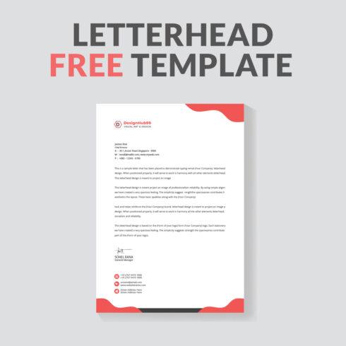 creative modern letter head design template for your project letterhead, letter head, Business letterhead design Free cover image.