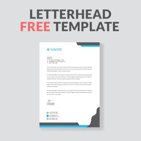 Business letterhead template design  free cover image.