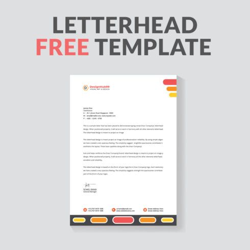 modern letterhead design template ,letter head, Business letterhead template design  free cover image.