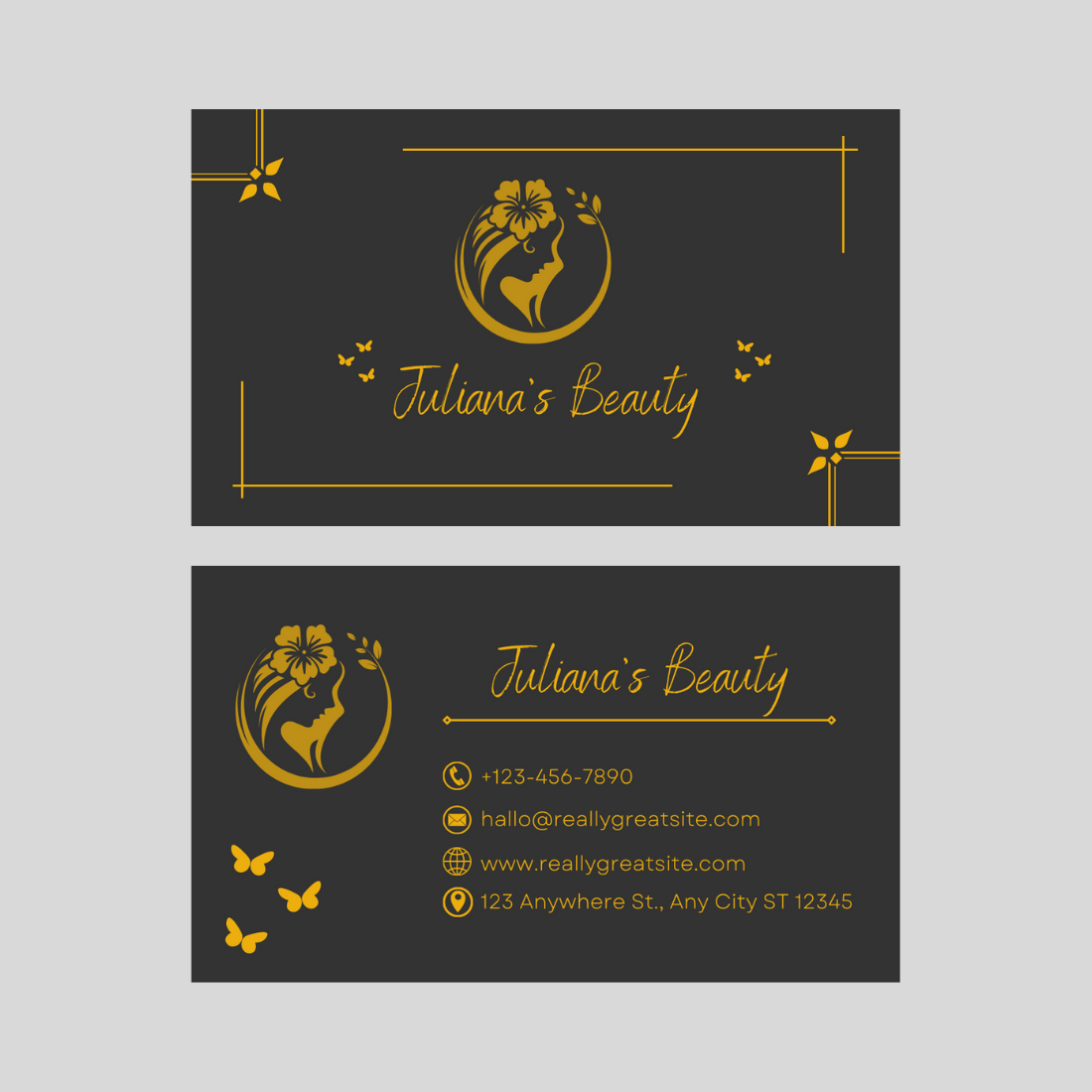 Elegant Business Card Design Template preview image.