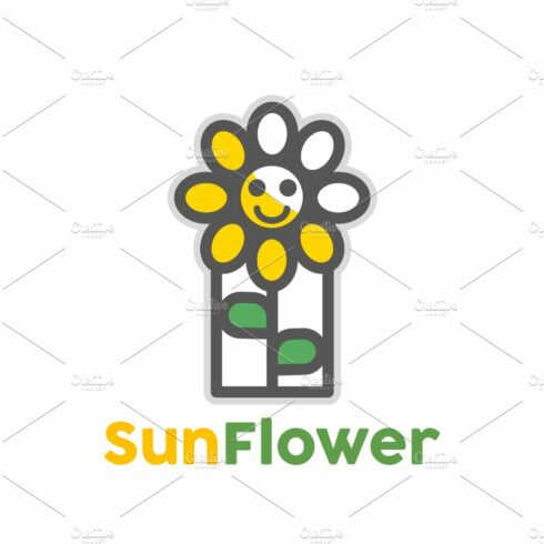 Sun flower logo badge cover image.