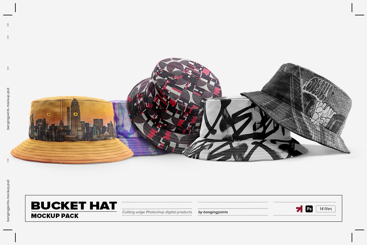 Bucket Hat Mockup Pack cover image.