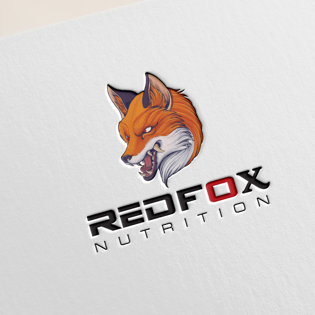Red fox logo , and t-shirt design preview image.