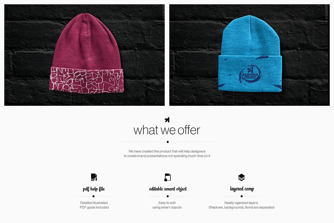 Beanie Mockups Set preview image.