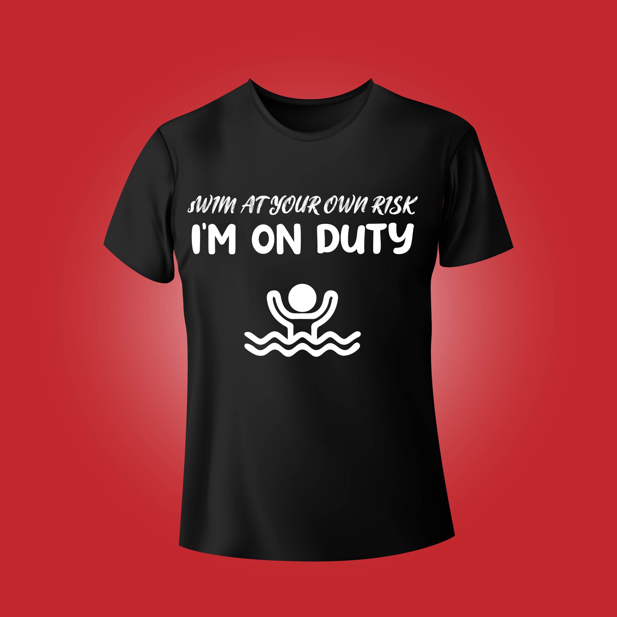 Black t - shirt that says i'm on duty.