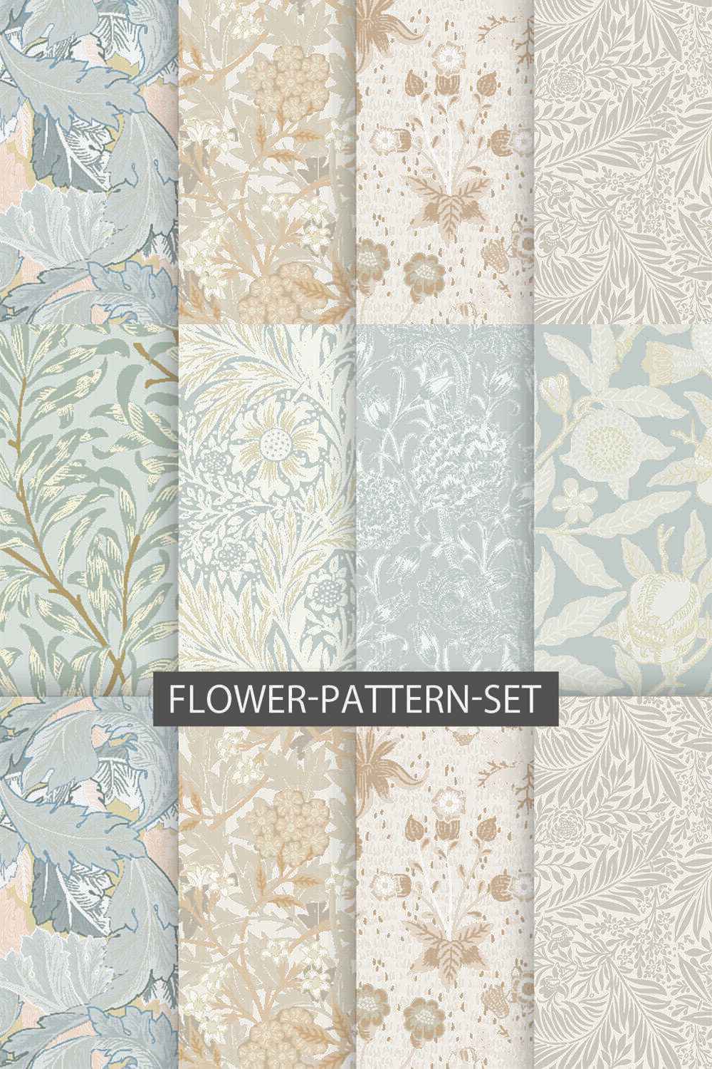 flower-pattern-set pinterest preview image.