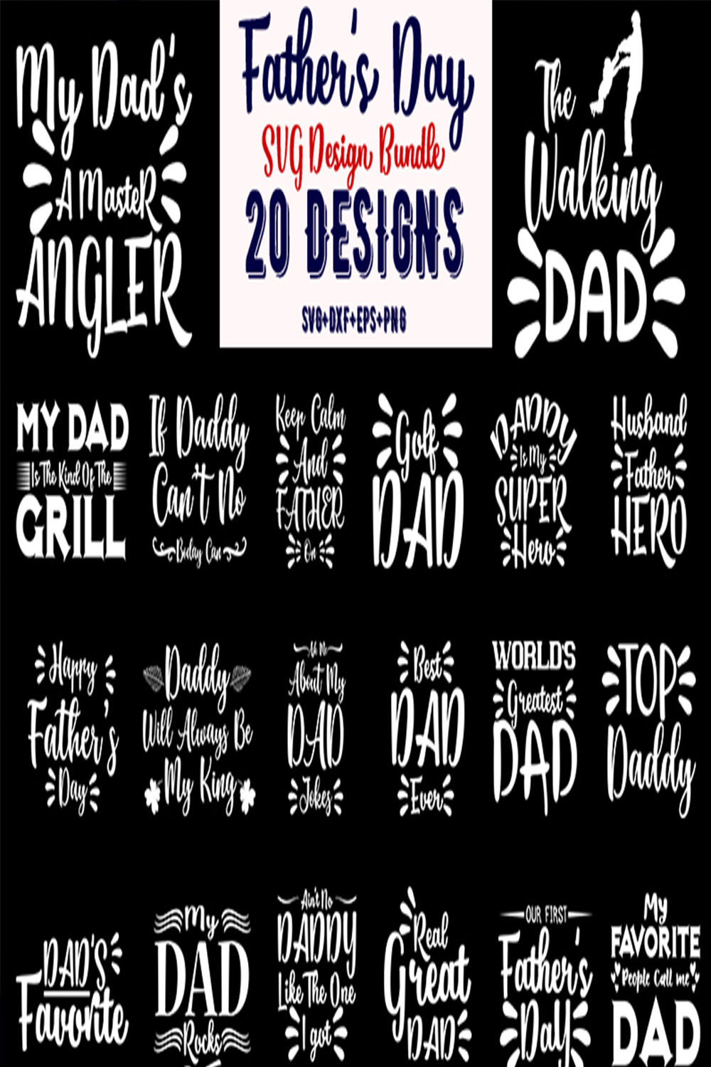 Fathers day svg bundle pinterest preview image.