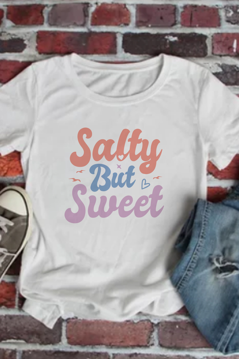 Salty But Sweet, Summer SVG Design pinterest preview image.